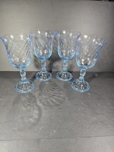 Fostoria Maypole Blue Stemmed Water Glass(1982-1982) Retired Water Goblet... - Picture 1 of 17