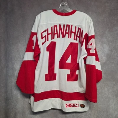 Camiseta deportiva de hockey vintage de los 90 CCM NHL Detroit Red Wings Brendan Shanahan 14 para hombre M Foto 1 de 4