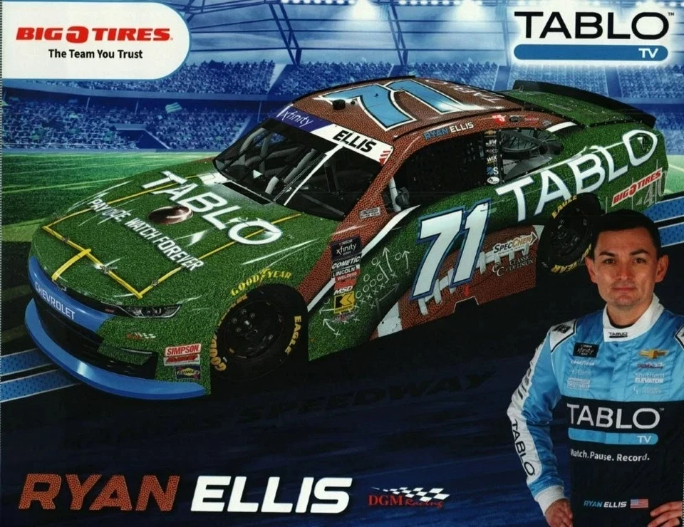 Postal de Ryan Ellis 2025 “Tablo TV FOOTBALL” #71 NASCAR XFINITY Foto 1 de 1