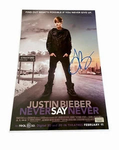 Justin Bieber Hand-Signed “Never Say Never” Movie Poster • 11x17” • w/ Holo. COA - Picture 1 of 7