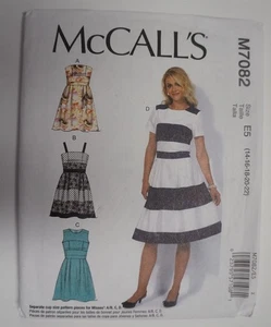 Vestido McCalls 7082 Misses con corpiño variaciones tallas 14-22 patrón de costura - Imagen 1 de 2
