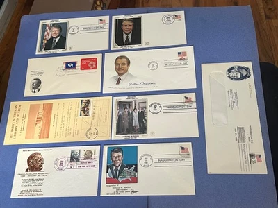 LOT x9 POLITICAL INAUGURATION COVERS & FDC ! PRESIDENT REAGAN CARTER ROOSEVELT + - Image 1 of 3