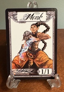MTG Monje Color Ficha Firmada por el Artista Christopher Rush Magic The Gathering - Imagen 1 de 2