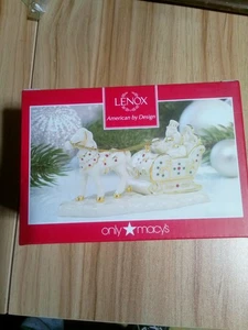 New In Box Lenox Village Treasures Mistletoe Park Series Horse and Sleigh-Winter - Picture 1 of 7