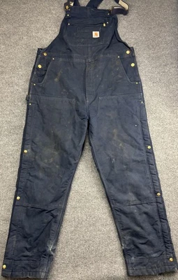 Mono con tirantes Carhartt para hombre XL alto azul holgado aislado pato ropa de trabajo Foto 1 de 4