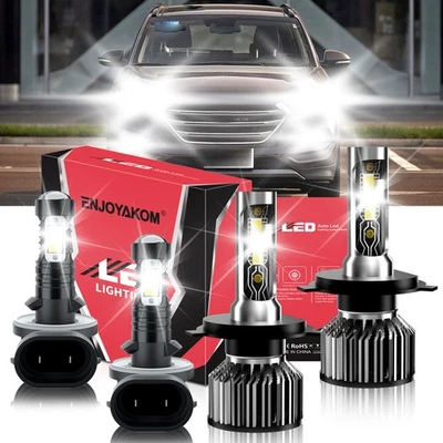 LED Headlight + Fog Light Bulb High/Low Beam For Hyundai Tucson 2005-2008 2009 - Image 1 of 4