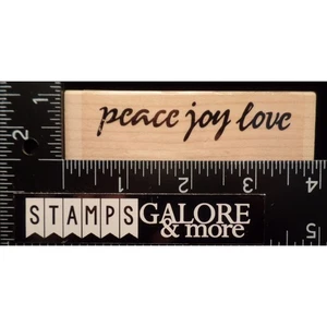 Stampin' Up! Rubber Stamps 1995 CHRISTMAS PEACE JOY LOVE SAYING #02 - Picture 1 of 2