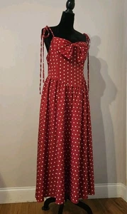 shein curve 1XL Maxi Rot Kleid Weiß Gepunktet Sarafan Ärmellos Vintage... - Bild 1 von 9
