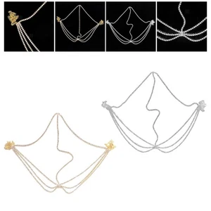 Rhinestones Multi Layered Head Chain Headband Elegant Jewelry Headpiece for - Picture 1 of 11