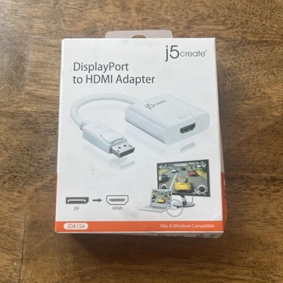 J5 Create JDA154 DisplayPort to HDMI Adapter - NEW SEALED - FREE SAME DAY SHIP - Image 1 of 3