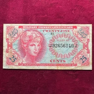 25 Cent Military Payment Certificate 6140J Series 641 - Picture 1 of 6
