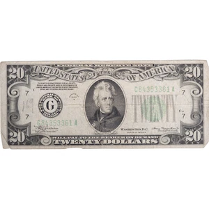 1934 $20 Green Seal Federal Reserve Note Chicago Nice VG - Picture 1 of 2
