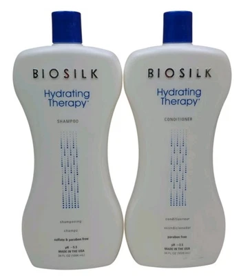 BioSilk 2 pk Hydrating Therapy Shampoo & Conditioner Set Jumbo 34oz Sulfate Free - Image 1 of 2