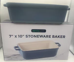 Servappetit Steinzeug Backform 7” x 10” Türkis Blau Neu in Box (e) - Bild 1 von 4