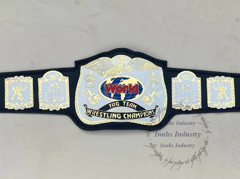 WWF World TAG TEAM Wrestling Championship Replica Belt Adult Size 4mm Brass Cover
