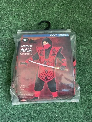 DISFRAZ HALLOWEEN INFANTIL / NINJA COMPLETO / ROJO / NIÑO M (8) / NUEVO Foto 1 de 4