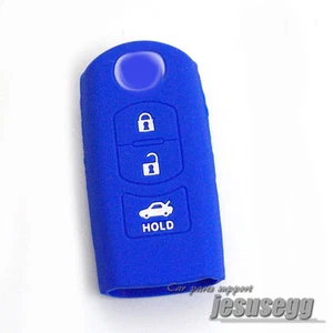 Blue Silicone Remote Key Cover for Mazda 2 3 5 6 8 Atenza CX5 CX-7 CX-9 MX-5 - Imagen 1 de 2