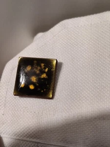 Vintage Enamel on Copper Abstract Geometric Design Cufflinks Signed Handmade - Picture 1 of 8