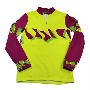 Vtg Cycling Jersey Mens Medium Yellow Maroon Colorful Tommaso Long Sleeve Italy - Picture 1 of 12