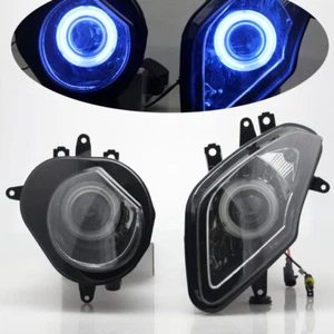 Per BMW S1000RR 2009-2014 Lampada faro proiettore assemblaggio completo occhio d'angelo blu - Foto 1 di 12