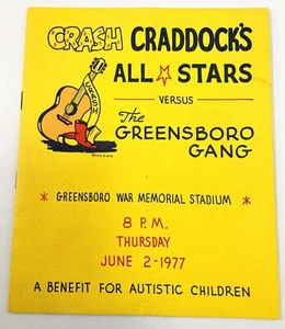 Crash Craddocks All Stars Greensboro Gang War Memorial Stadium NC 1977 Program - Picture 1 of 4