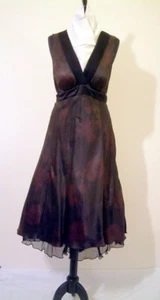 Original Designer schwarz/schokolade Seide Ball/Party Kleid von Noli, Größe UK 14 - Bild 1 von 6