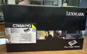 NEW SEAL!!! GENUINE Lexmark C746A1YG Yellow Toner Cartridge C746 C748 FREE SHIP - Picture 1 of 2