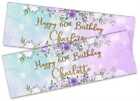 Personalised Floral Design Birthday Banners Kids Party Decoration adult 103