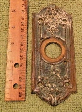 Antique Ornate Brass Door Bell Cover? Door Handle? Decor Art Deco Victorian Cover