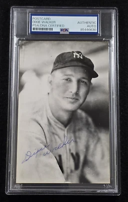 Rare DIXIE WALKER Signed Real Photo Postcard-NEW YORK YANKEES-PSA - Image 1 of 4