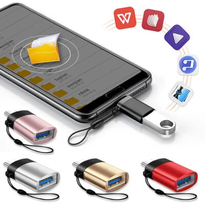 2x USB-C Type C 3.1 Male USB 3.0 Type A Female OTG Converter Adapter Sync Da ↖ - Image 1 of 4