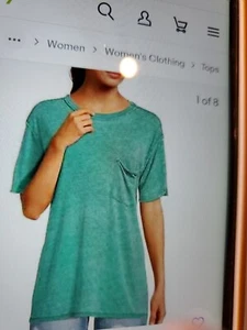 Free People Vella Tee Cypress Size XS Green Knit Cotton So Soft $58.00 - Picture 1 of 1