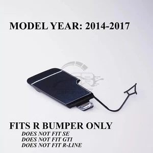 Cubierta de gancho de remolque de parachoques delantero para VW Scirocco MK3 R 2014-2017 negro profundo LC9X - Imagen 1 de 6