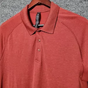 Lululemon Metal Vent Polo Shirt Mens L Red Performance Stretch Outdoor Casual - Picture 1 of 9