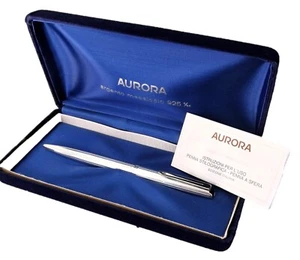 Penna AURORA a sfera in Argento 925 anni 80 con scatola e certificato originale - Foto 1 di 7