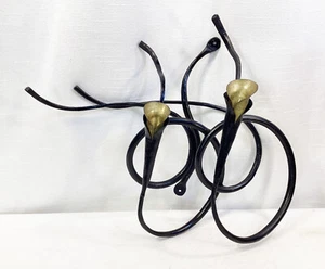 JACK BRUBAKER Messing Calla Lilie Skulptur Handschmiedeeisen SIGNIERT Wandskulptur - Bild 1 von 8