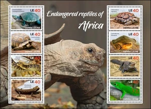 SIERRA LEONE 2025 MS8V - REPTILES TURTLE TURTLES CROCODILE CHAMELEON SNAKES - Picture 1 of 1