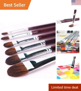 Red Sable Filbert Paint Brushes Set - 6pcs for Watercolor, Acrylic, Oil Painting - Picture 1 of 8