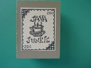 Timbro in gomma con affrancatura finta Java Junkie - Foto 1 di 2