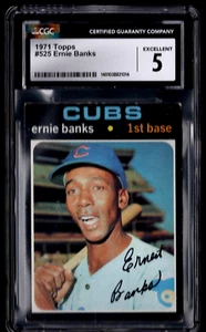 ERNIE BANKS 1971 TOPPS BASEBALL CARD #525 CGC 5 EXCELLENT GRADED CUBS HOF - Picture 1 of 3