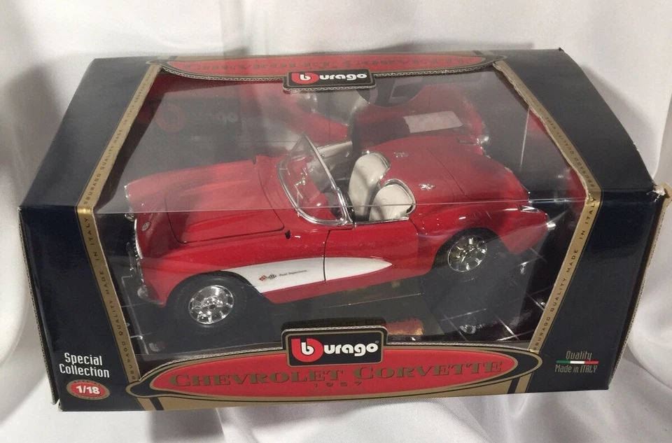 1/18 Bburago 1957 Chevrolet Corvette Die Cast Collectible Car Still 1983