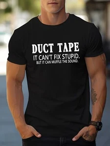 "Duct Tape" Men's Street Style Tee Tops Men's Crew Neck T-shirts Clothes - Picture 1 of 9
