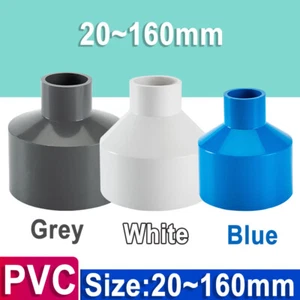 PVC Reducing Straight Connectors Socket Water Pipe Hose Reducer Coupling Adapter - Picture 1 of 26