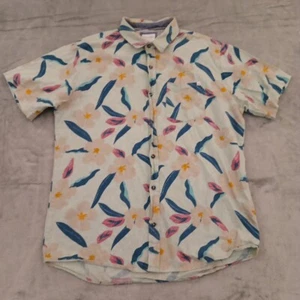 Sovereign Code Shirt Mens Large Blue Floral Short Sleeve Button Up Cotton - Picture 1 of 10