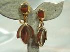 Simple Classic Mellow Gold Tone Dangle  Vintage 50's Screw Back Earrings 574f2