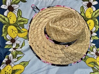 Men&Women Straw Sun Lifeguard Beach Hat Raffia Wide Brim, One Size 57cm - Image 1 of 4