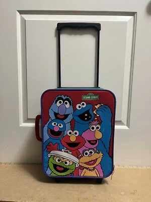 Sesame Street Suitcase/Overnight Bag/Carry On With Wheels Elmo Cookie Monster - Image 1 of 4