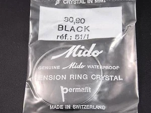 Mido Vintage Watch Crystal Black Tension Ring Ref#51/1 Waterprf Permafit 30.9mm - Picture 1 of 1