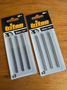 6 x 82 mm TRITON HOBELMESSER HSS 2 x 3er Pack Milwaukee DeWalt Makita Bosch - 725a - Bild 1 von 2