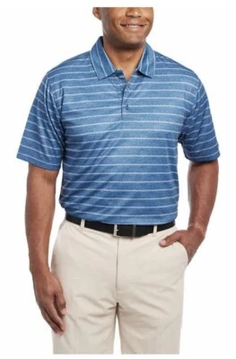 NWT Men's Pebble Beach XLarge Blue Dry-Luxe Performance Polo Style Golf Shirt - Image 1 of 4
